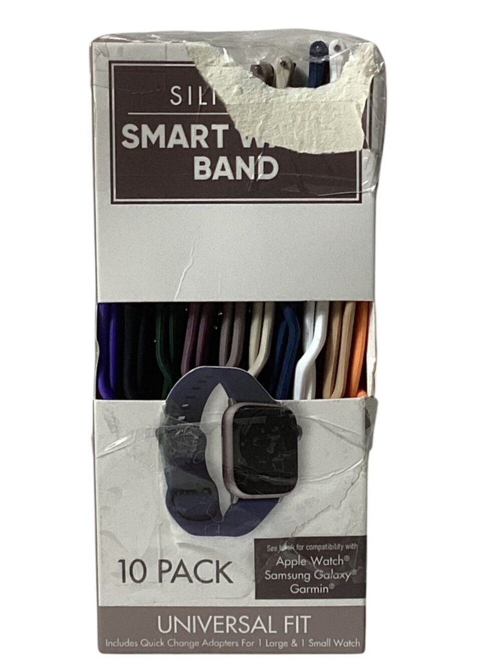 10 Universal Silicone Smart Watch Bands, 10 Colorful, Adjustable Silicone Bands